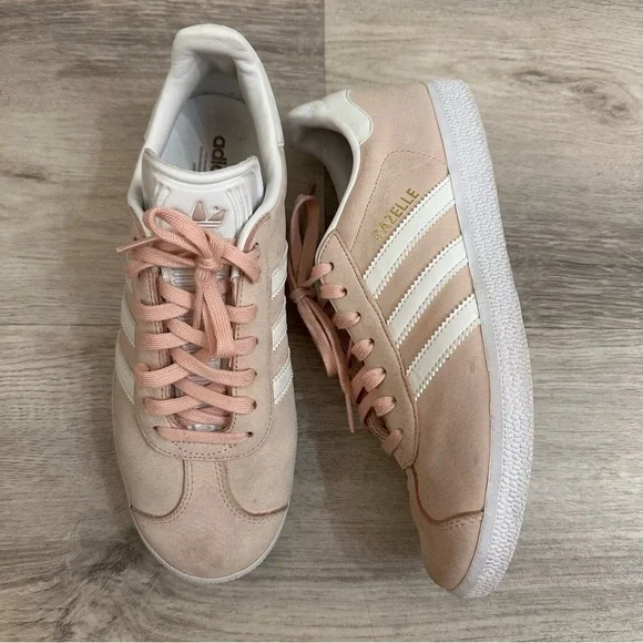 adidas Originals Gazelle pale pink sneakers adidas gazelle sneakers size 7 - Picture 2 of 8